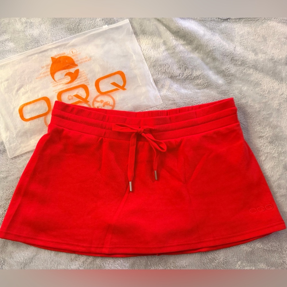 NEW OQQ Red Sweatsuit Skirt - Women’s Size Large